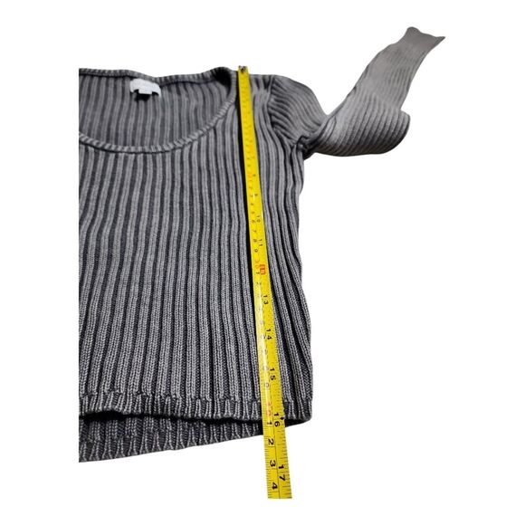 Pacsun L.A. Heart Ribbed Cropped Top Sweater Sz Small Gray Stretchy School Chic - Picture 5 of 7